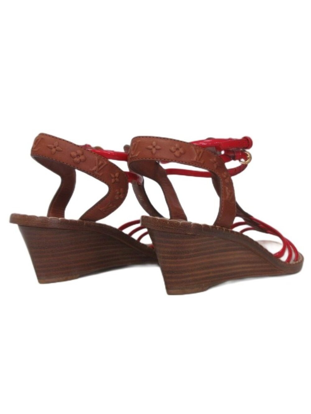 Louis Vuitton Monogram Wedge Sole Sandals Ankle Strap - Picture 5 of 8
